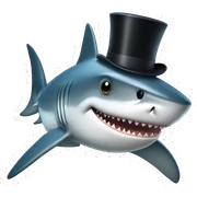 Shark with a top hat sticker