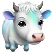 Iridescent chibi cow   sticker