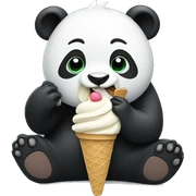 Panda eating ice cream sticker