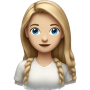 A girl with blue eyes and light brown hair sticker