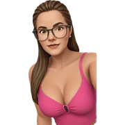 brown haired girl with glasses sticker