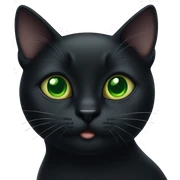 Black cat with green eyes sticker