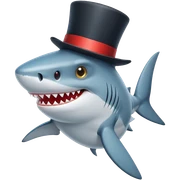 Shark with a top hat sticker