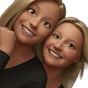 blonde girls smiling together sticker