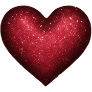 Burgundy glitter hwart sticker