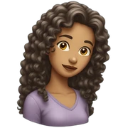 girl with long curly hair sticker