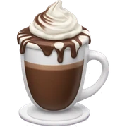 Hot chocolate with cream cup sticker