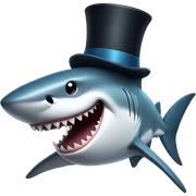 Shark with a top hat sticker