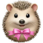 hedgehog with a pink bow sticker