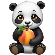 Panda eating peach sticker