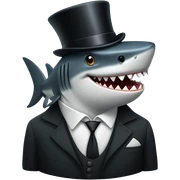 Shark with a top hat sticker