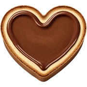 slice of bread shaped like a heart covered in nutella spread sticker
