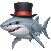 Shark with a top hat sticker