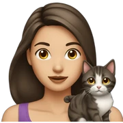 Brunette with cat sticker