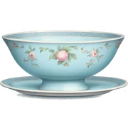 vintage pastel blue china dish sticker