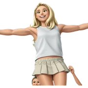 smiling blonde boy in skirt sticker