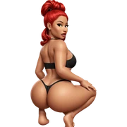 seductive pose with red hair sticker
