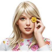 blonde girl in flower jewelry sticker