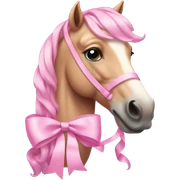 Pink horse with bow  sticker