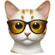 Cat with sunglasses sticker