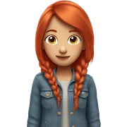 3d image, cute girl, with red hair in the style of Pixar sticker