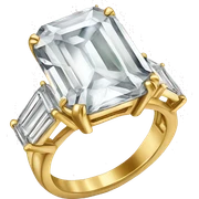 Big diamond ring emerald cut gold band sticker
