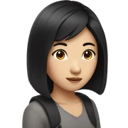 asian girl with black hair sticker
