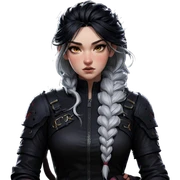 girl with dragon and lightning sticker