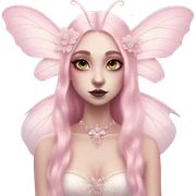 magical pale pink pretty luna moth goth princess fairy bride sticker