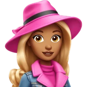 barbie with hat sticker