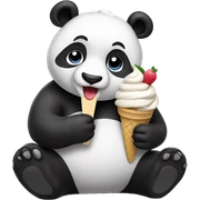 Panda eating ice cream sticker