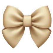 beige bow sticker