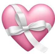 Pink heart with white ribbon  sticker