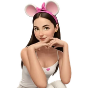 mouse eared girl with smile sticker