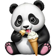 Panda eating ice cream sticker
