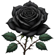 black rose with thorns sticker