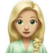 Blonde hair girl with green eyes in robe sticker