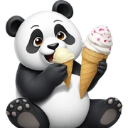 Panda eating ice cream sticker