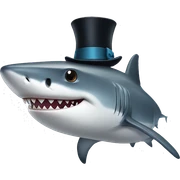 Shark with a top hat sticker