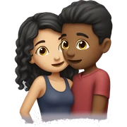 boy and girl kissing sticker