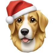 Goldie with christmas hat sticker