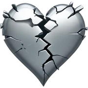 silver broken heart sticker