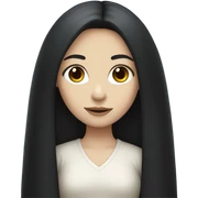 pale girl with long black hair sticker