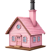 Pink pastel cabin with on the roof sticker