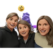happy grandmother with granddaughters sticker