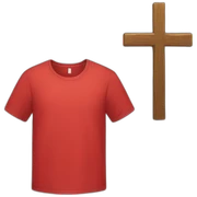 Red T shirt with cross on it sticker
