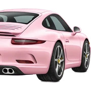 Back view Light pink porshe car sticker