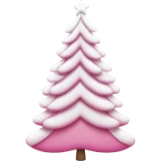 pink and white christmas tree sticker
