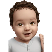 smiling boy with brown hair sticker