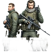 military boys with rifles sticker